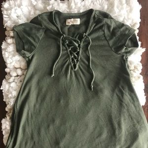 Olive green Hollister lace top